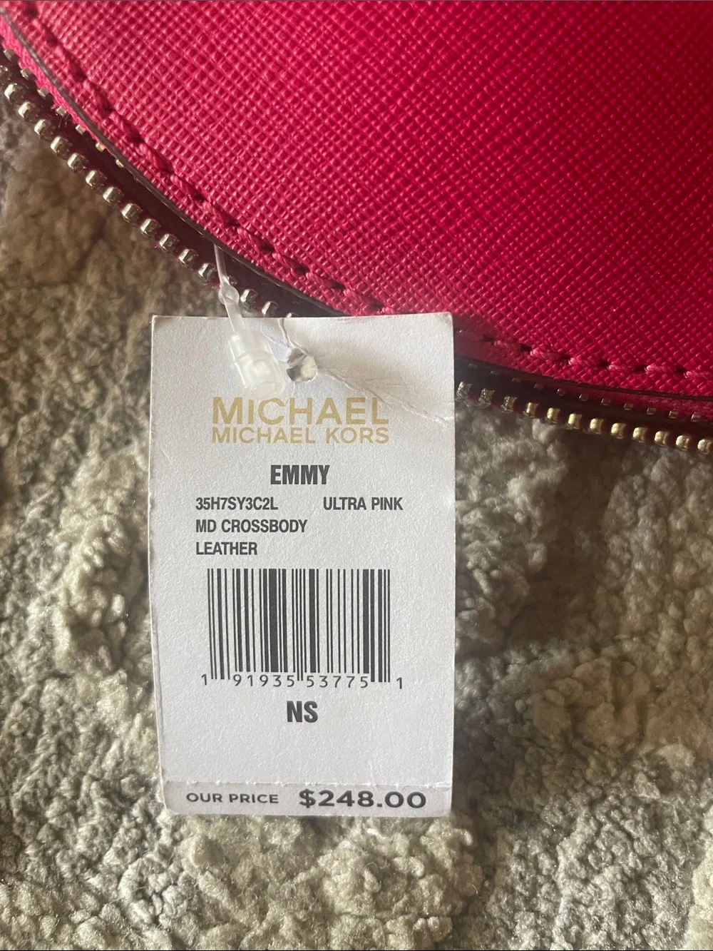 Michael Kors Pink Saffiano Crossbody Bag with Chain Strap